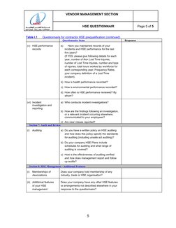 Contractor HSE Prequalification Questionnaire | PDF | Occupational ...