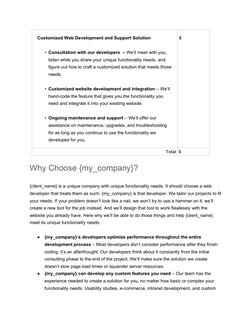 Customized Web Development and Support Solution                
• Consultation with our developers  – We’ll meet with you, 
l