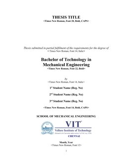 VIT Mechanical Engineering Thesis Format | PDF | Literature Review | Thesis