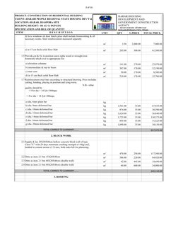 3 of 16
PROJECT: CONSTRUCTION OF RESIDENTIAL BUILDING
CLIENT:-HARARI PEOPLE REGIONAL STATE HOUSING DEV'T & GOV'T CONSTRUCTION