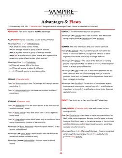 ADVERSARY: Flaw traits equal to MAWLA advantage 
 
ALLY/ENEMY: Mortal associates, usually family or friends 
Advantage/Flaw:
