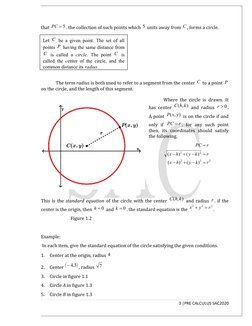 that 
5

PC
. the collection of such points which 5 units away from C , forms a circle.
Figure 1.1
The term radius is both u