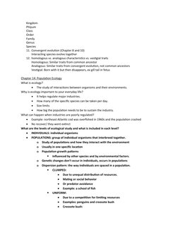 Biology 122 Final Exam Review Guide | PDF | Ecological Niche | Cell ...