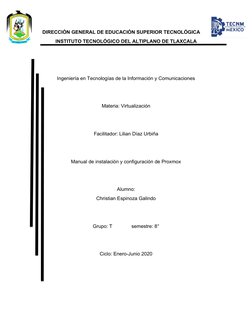 DIRECCIÓN GENERAL DE EDUCACIÓN SUPERIOR TECNOLÓGICA
INSTITUTO TECNOLÓGICO DEL ALTIPLANO DE TLAXCALA
Ingeniería en Tecnologías
