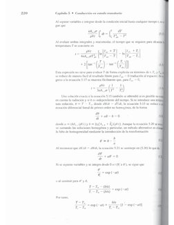 2 2 0
Capítulo 5 ■ Conducción en estado transitorio
Al separar variables c integrar desde la condición inicial hasta cualquie