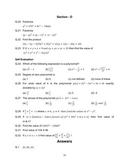 Class 9 Polynomials Worksheet with Answers | PDF | Polynomial ...