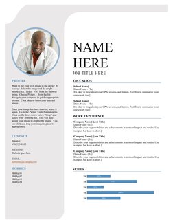 NAME
HERE
JOB TITLE HERE
PROFILE
Want to put your own image in the circle?  It 
is easy!  Select the image and do a right 
mo