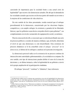 9 
 
careciendo de importancia para la sociedad frente a una actual crisis de 
legitimidad12 que recorre a las democracias ac