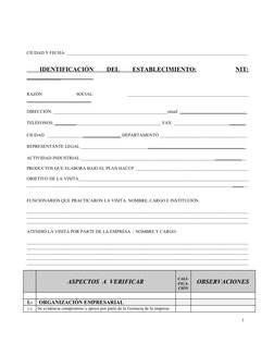 CIUDAD Y FECHA: _________________________________________________________________________________
 
IDENTIFICACIÓN
 
DEL
 
ES