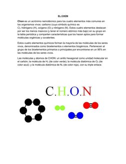 Elementos CHON en Química y Biología | PDF | Carbón | Oxígeno