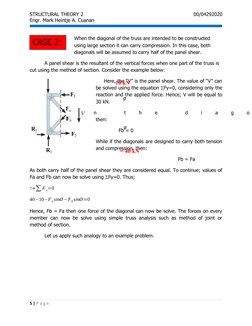 CASE 2:
STRUCTURAL THEORY 2
00/04292020
Engr. Mark Heintje A. Cuanan
When the diagonal of the truss are intended to be constr