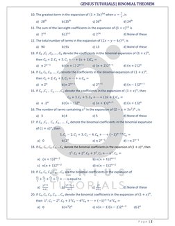 Binomial Theorem Practice Questions | PDF | Algebra | Elementary ...