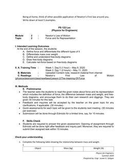 Physics for Engineers Course Overview | PDF | Weight | Force