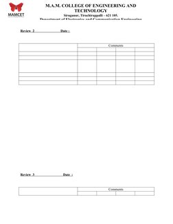 Review  2                               Date : 
Comments
Review  3                                  Date  :
Comments
M.A.M. C