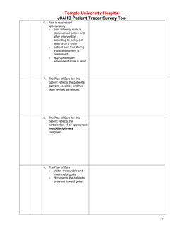 JCAHO Patient Tracer Survey Tool | PDF | Joint Commission | Patient
