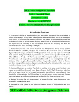 MBA Solved Assignment Solutions 
Project Report & Thesis
Contact us: - Sunita 
Mobile: - +91- 9632359315
Email: - mbacasestud