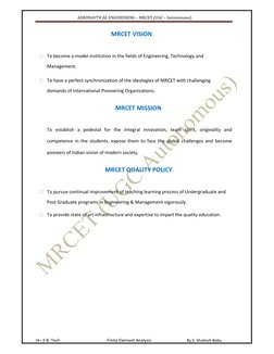 III– II B. Tech 
Finite Element Analysis 
By S. Shailesh Babu     
    
 
 
AERONAUTICAL ENGINEERING – MRCET (UGC – Autonom