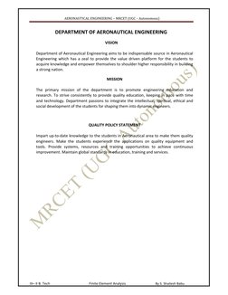 III– II B. Tech 
Finite Element Analysis 
By S. Shailesh Babu     
    
 
 
 
AERONAUTICAL ENGINEERING – MRCET (UGC – Auton