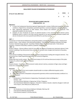 III– II B. Tech 
Finite Element Analysis 
By S. Shailesh Babu     
    
 
 
AERONAUTICAL ENGINEERING – MRCET (UGC – Autonom