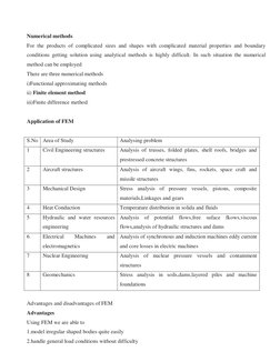 Numerical methods 
For the products of complicated sizes and shapes with complicated material properties and boundary 
condit