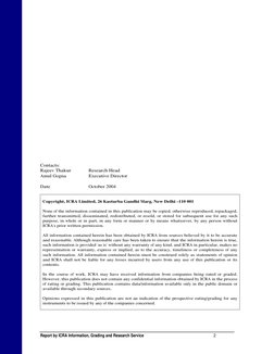 Steel Industry
Report by ICRA Information, Grading and Research Service