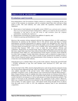 Steel Industry
Report by ICRA Information, Grading and Research Service