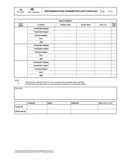 Instrumentation Inspection Checklists | PDF | Programmable Logic ...