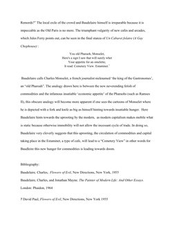 Remords?” The local exile of the crowd and Baudelaire himself is irreparable because it is 
impeccable as the Old Paris is no