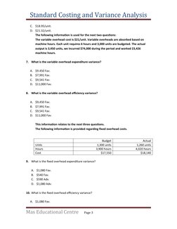 Standard Costing and Variance Analysis | PDF | Cost | Variance