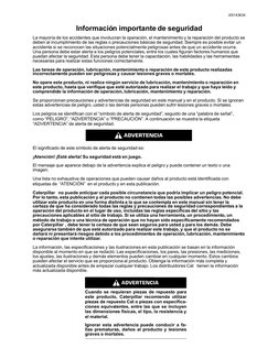 Información importante de seguridad
La mayoría de los accidentes que involucran la operación, el mantenimiento y la reparació