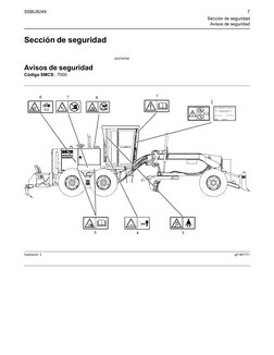 Sección de seguridad
i03379768
Avisos de seguridad
Código SMCS: 7000
Ilustración 2
g01461171
SSBU8249
7
Sección de seguridad