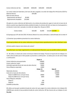 Costos Indirectos de Fab.
$600,000
$690,000
$400,000
$390,000
Los costos reales de materiales y de mano de obra cargados a la
