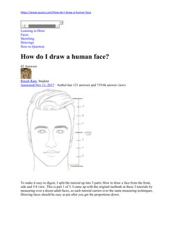 QUORA - Learning To Draw - How Do I Draw A Human Face | PDF | Eyebrow ...