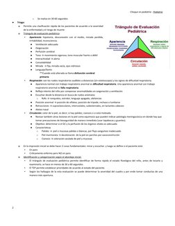 Choque en pediatría - Pediatría
o
Se realiza en 30-60 segundos 
●
Triage:
o
Permite una clasificación rápida de los pacientes