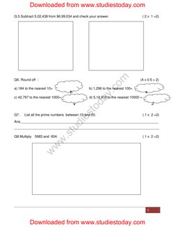 Class 5 Maths Question Paper Term 1 | PDF | Mathematical Concepts ...