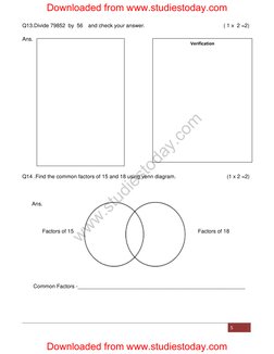 Class 5 Maths Question Paper Term 1 | PDF | Mathematical Concepts ...