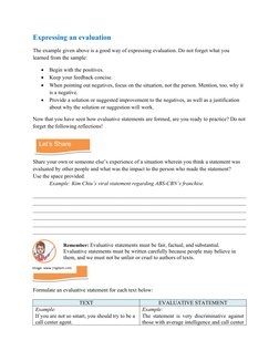 Formulating Evaluative Statements | PDF | Criticism | Evaluation