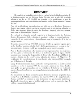 Instalación de Colectores Solares Térmicos para ACS en Departamentos Lomas del Río •  
 
ix 
RESUMEN 
El propósito