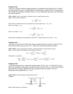Oscillation Problems and Solutions | PDF | Physics | Mechanics