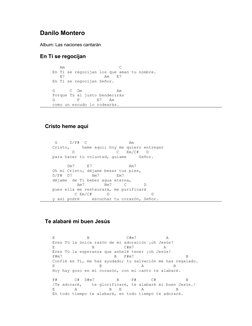 Danilo Montero
Album: Las naciones cantarán
En Tí se regocijan
Am C
En Ti se regocijan lo