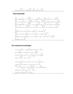 C Dm7 C Dm7 Bb C Dm7
Eres digno de alabanza, príncipe de paz.
Has aumentado
Em G