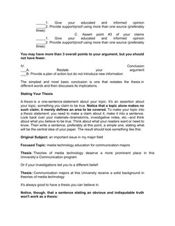 _____1.  Give  your  educated  and  informed  opinion
_____2. Provide support/proof using more than one source (preferably
th