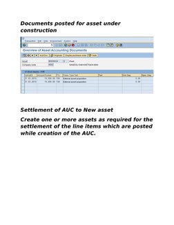 AUC Asset Creation and Settlement in SAP | PDF