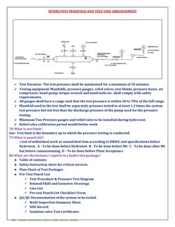 MD. HABIB NAUKHEZ «GULF ASIA SAUDI ARAB» 
 
HYDROTEST MANIFOLD AND TEST LINE ARRANGEMENT 
➢ Test Duration- The test pressure