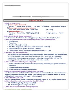 MD. HABIB NAUKHEZ «GULF ASIA SAUDI ARAB» 
 
 
 
 
 
 
FLANGES & FITTINGS 
49. Kinds of  flange............... 
Ans-a)  Based