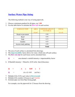 Surface Water Pipe Sizing Guide | PDF | Road | Rain