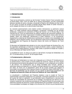 Gobierno Municipal de Solidaridad, Q.R.  
Programa de Desarrollo Urbano del Centro de Población de Tulum 2006-2030 
 
 
4