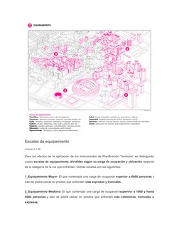 Escalas de equipamiento
Artículo 2.1.36.
Para los efectos de la aplicación de los Instrumentos de Planificación Territorial