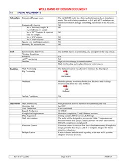 WELL BASIS OF DESIGN DOCUMENT 
Rev 3 (5th Oct 05) 
 Page 4 of 6 
 
30/08/13 
7.6 
SPECIAL REQUIREMENTS 
 
 
Subsurface 
Forma