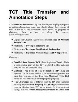 TCT Transfer and Annotation Guide | PDF | Receipt | Taxes